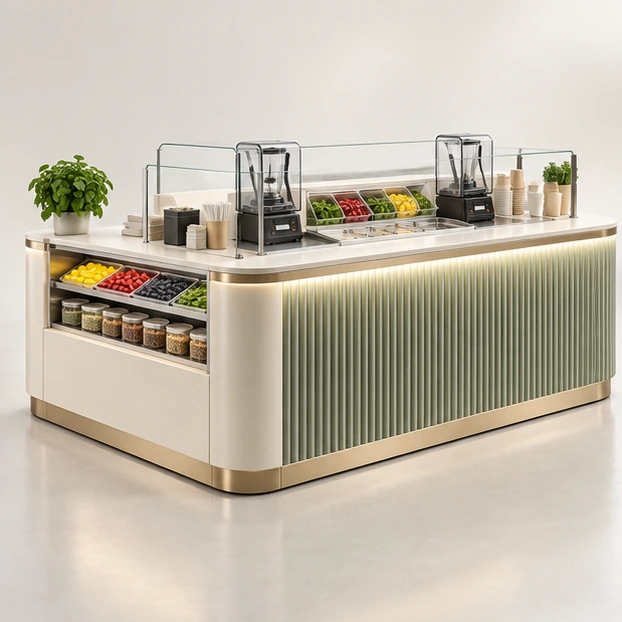 Smoothie Kiosk with Twin Blender Workstations main three-quarter product rendering