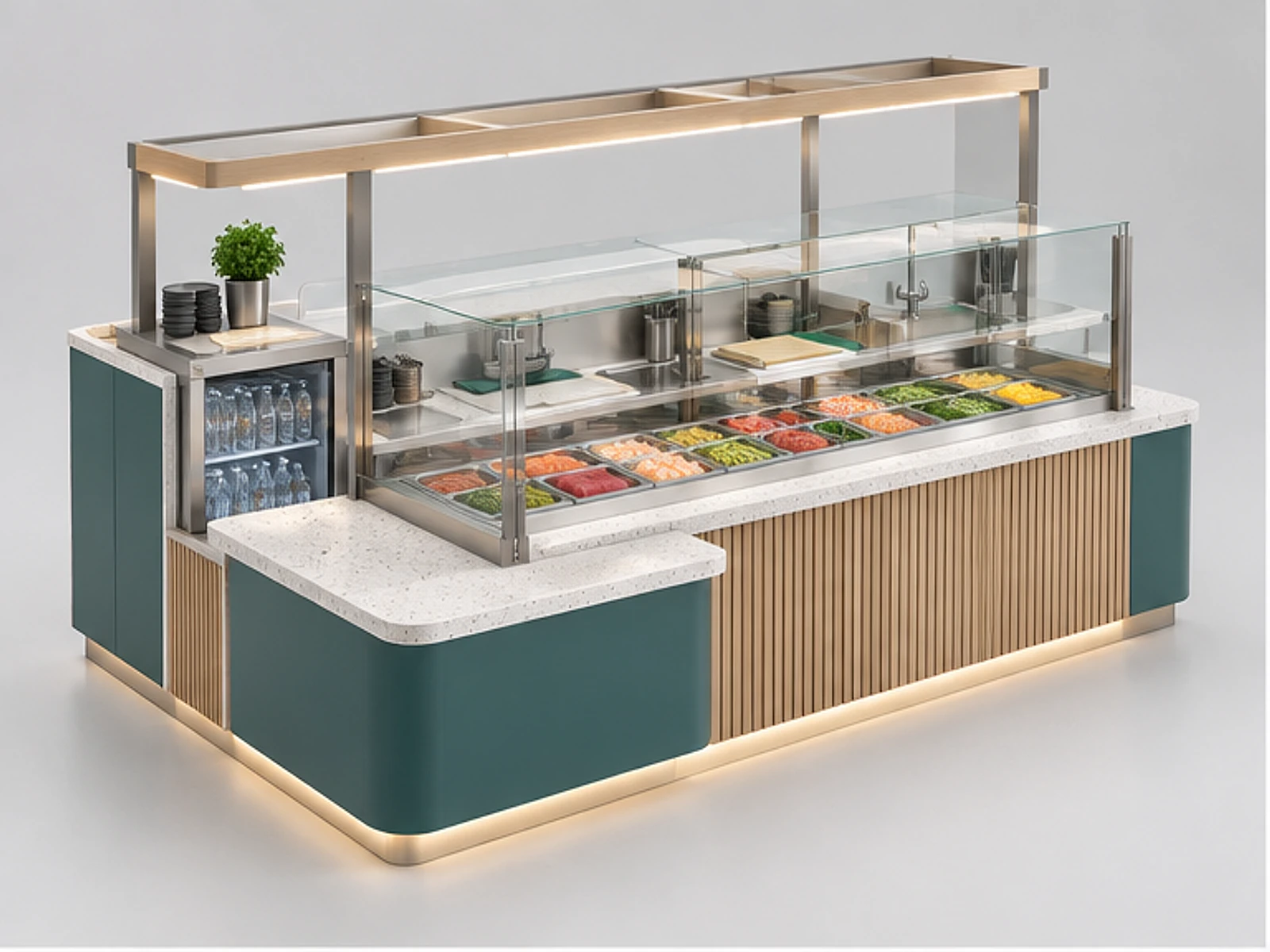 Sushi Roll Kiosk with Protected Ingredient Zone main three-quarter product view