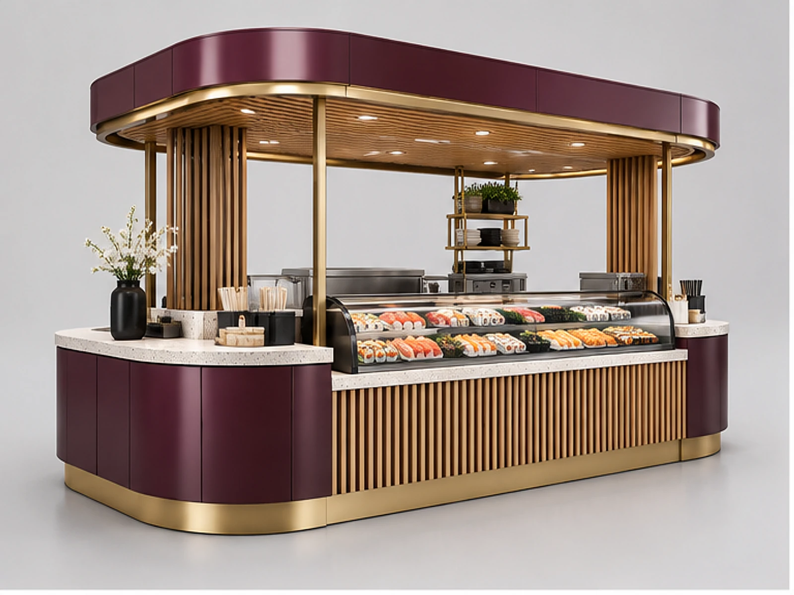 Turnkey Sushi Kiosk Manufacturer Design main three-quarter product view