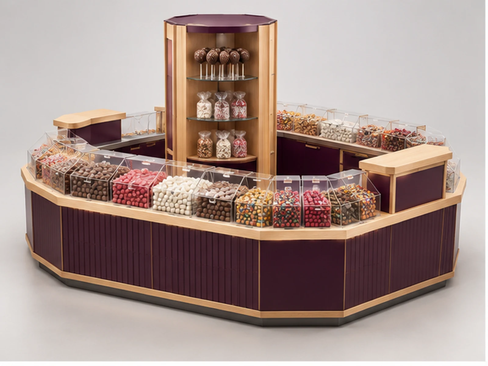 Island Sweet Kiosk with Multi-Side Merchandising main three-quarter product view