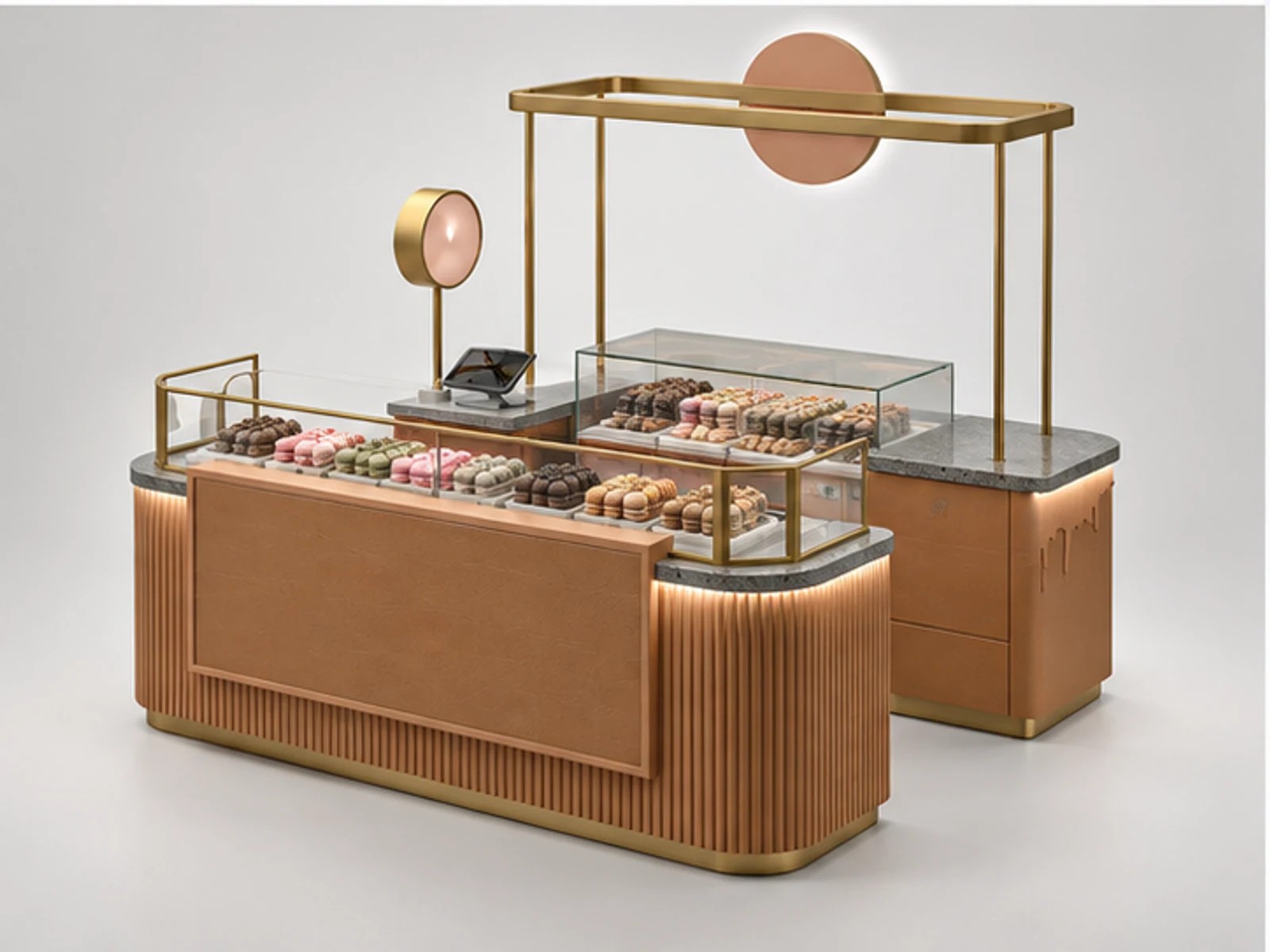 Mall Confectionery Counter with Secure Storage customer-facing display and service counter