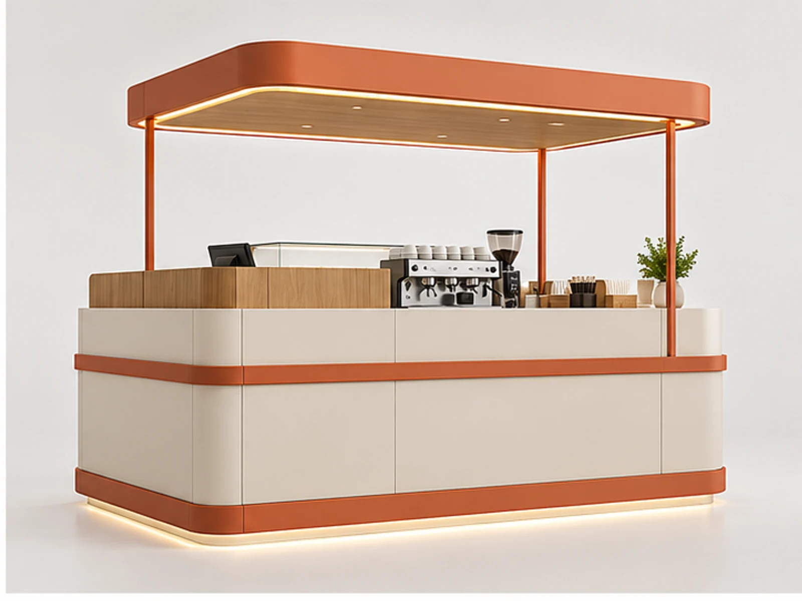 Modular Sweet Kiosk for Franchise Rollout opposite angle showing overall kiosk layout