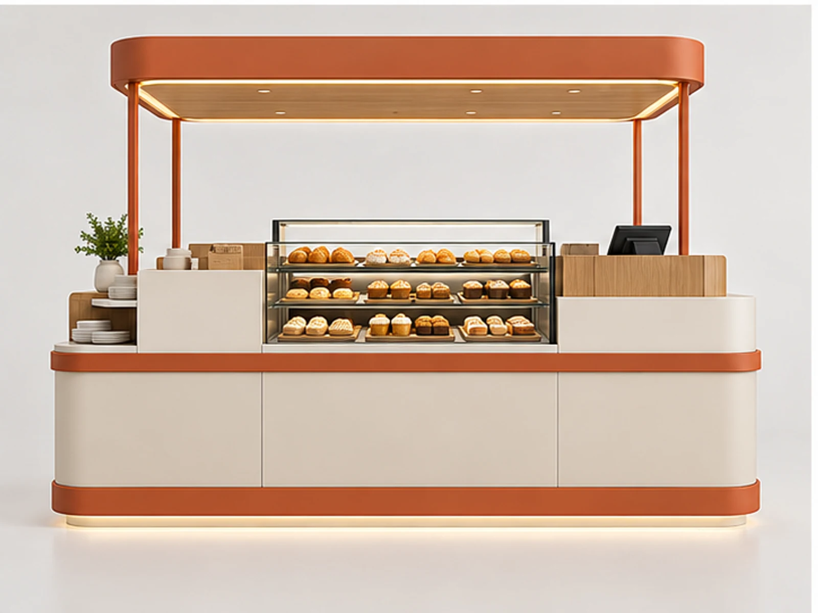 Modular Sweet Kiosk for Franchise Rollout customer-facing display and service counter