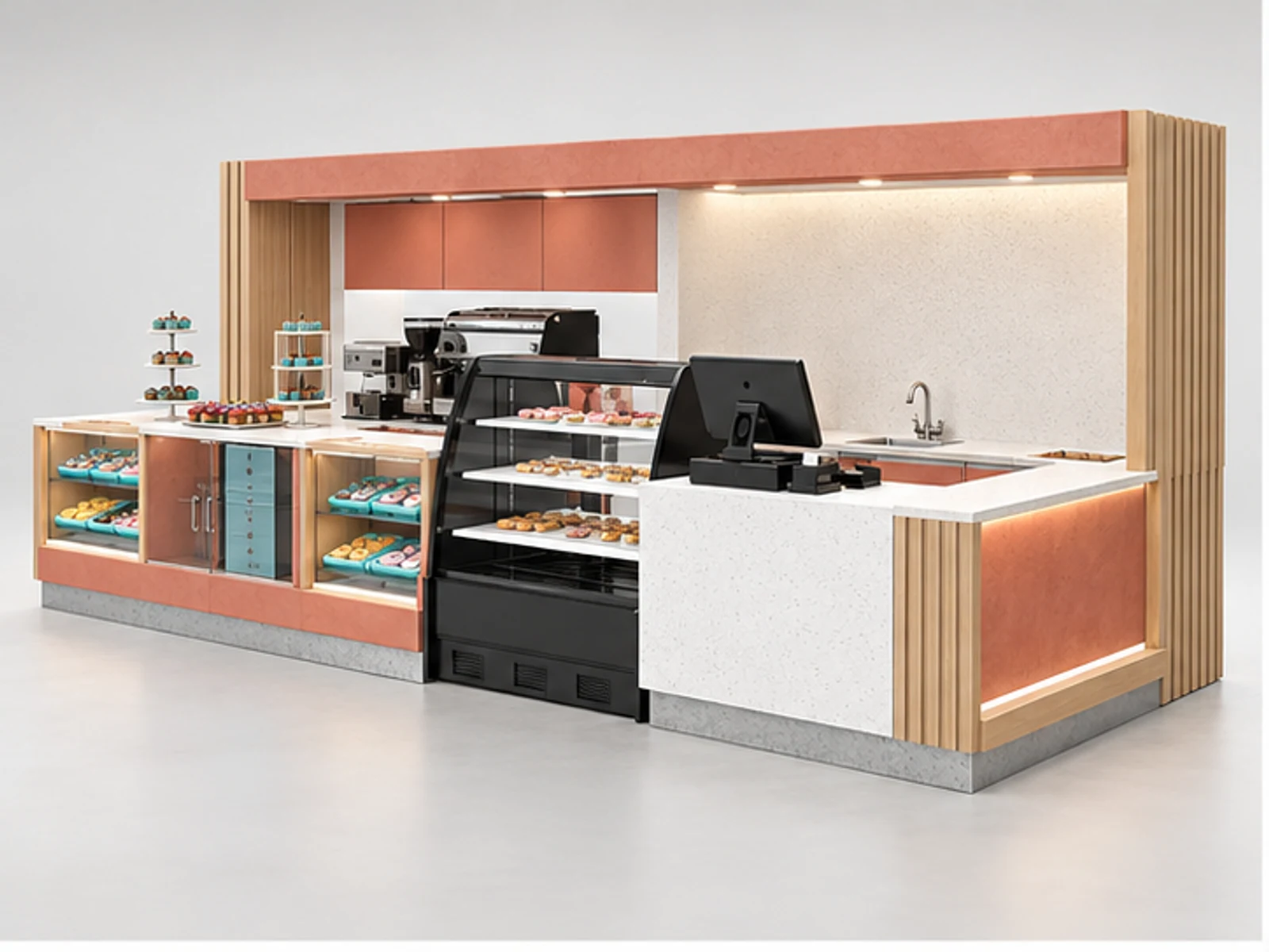 Open Sweet Shop Booth with Sampling Counter main three-quarter product view