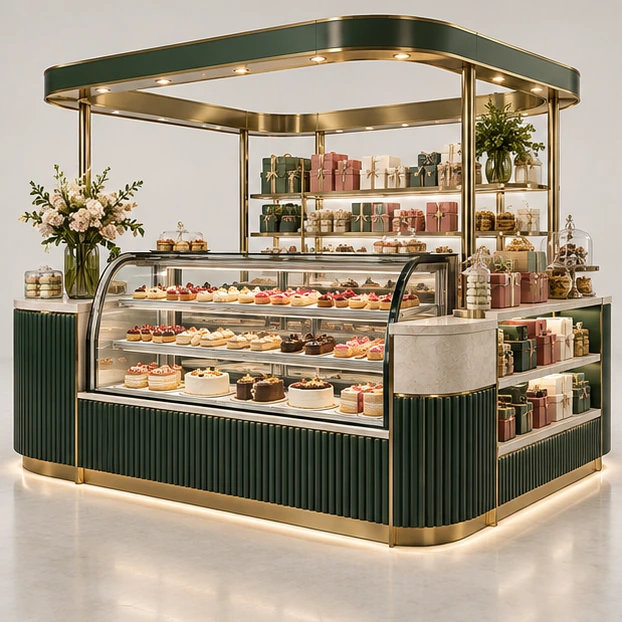 Patisserie Sweet Kiosk with Chilled Display Counter main three-quarter product rendering