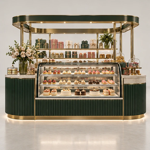 Patisserie Sweet Kiosk with Chilled Display Counter customer-facing service and display view