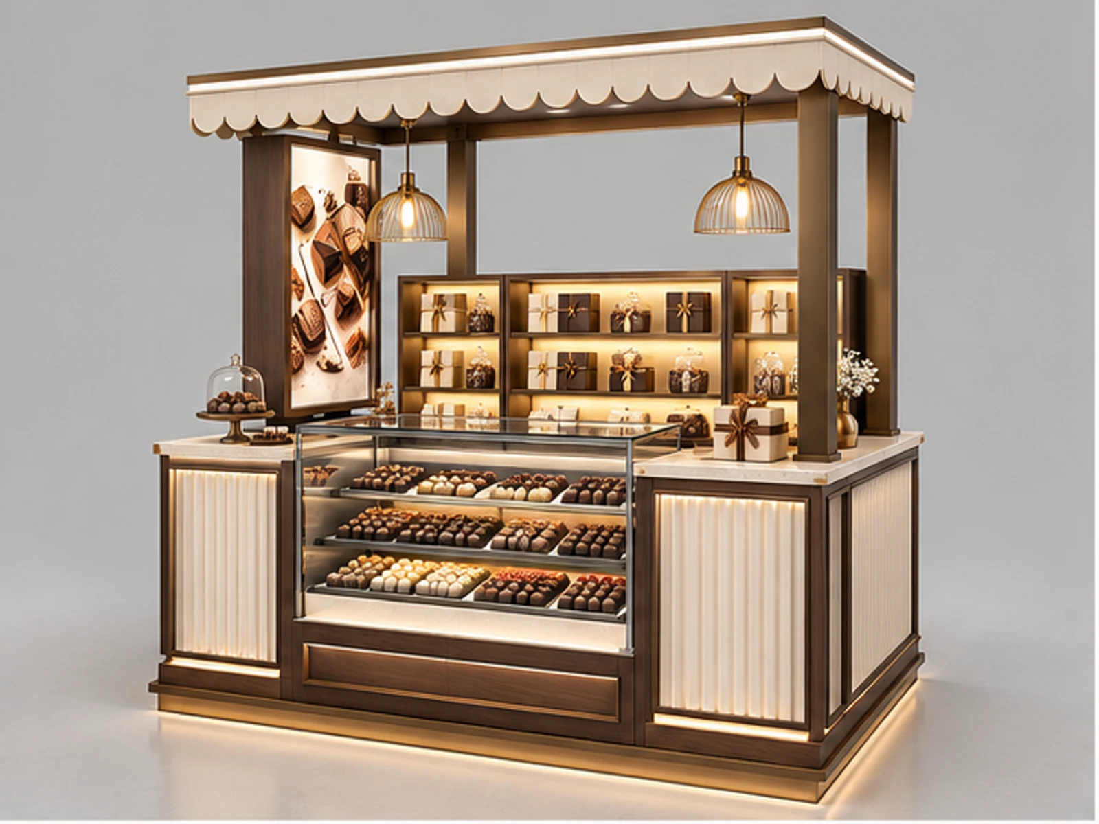 Sweet and Chocolate Kiosk with Gift Showcase main three-quarter product view