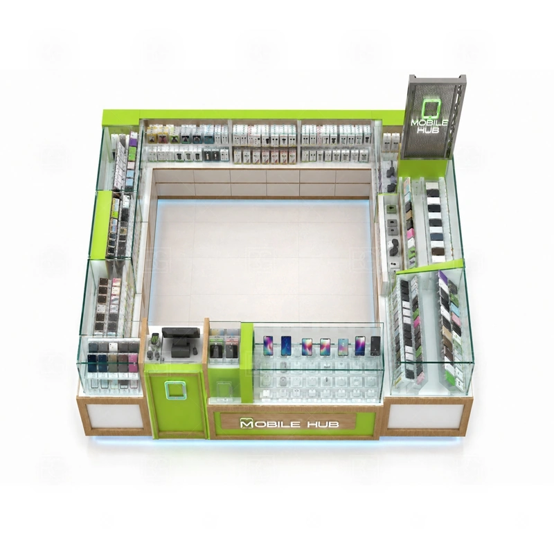 Luxury Phone Accessories Kiosk for Sale storage detail for concealed lockable storage that protects inventory while keeping the premium view uncluttered shown in the luxury phone accessories kiosk for sale product photos, with a stronger first impression at browsing distance plus practical checkout close to the display
