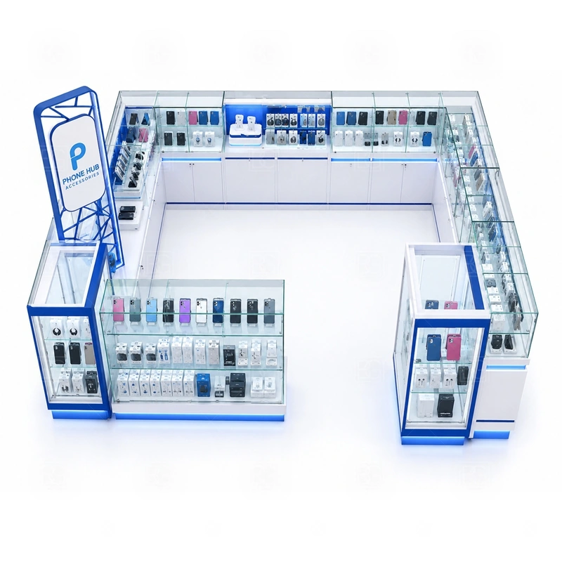Premium Phone Repair Kiosk Design storage detail for secure staff-side storage hidden behind a cleaner premium customer view shown in the premium phone repair kiosk design product photos, with a stronger first impression at browsing distance plus practical checkout close to the display