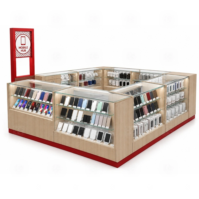 Repair Service Retail Phone Kiosk for Retail Business showing a service-led plan that separates customer handoff, repair discussion, checkout, and tool access shown in the repair service retail phone kiosk for retail business product photos, with clear customer approach from the main mall walkway and quick staff access from the rear