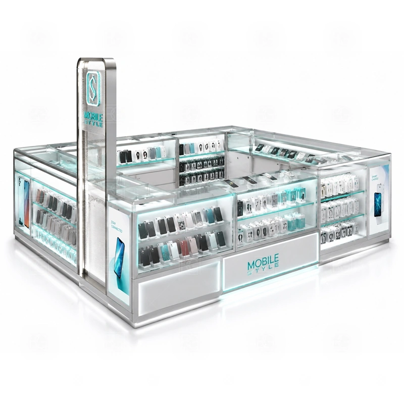 Turnkey Cellphone Accessories Kiosk Manufacturer with a turnkey phone kiosk package with display, service, branding, storage, and export packing considered together shown in the turnkey cellphone accessories kiosk manufacturer product photos for mobile accessory retail and small electronics display