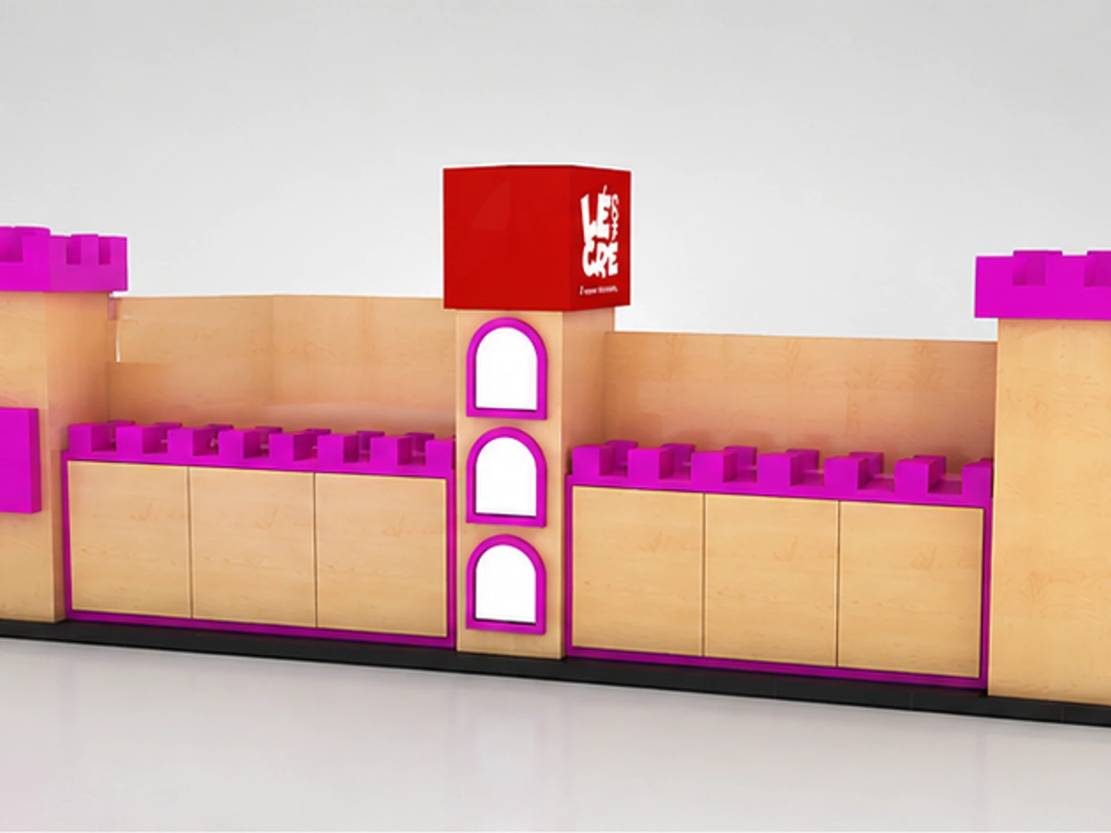 5m by 2m fantastic kids clothes display stand children clothes display kiosk for sale angled clothing display view