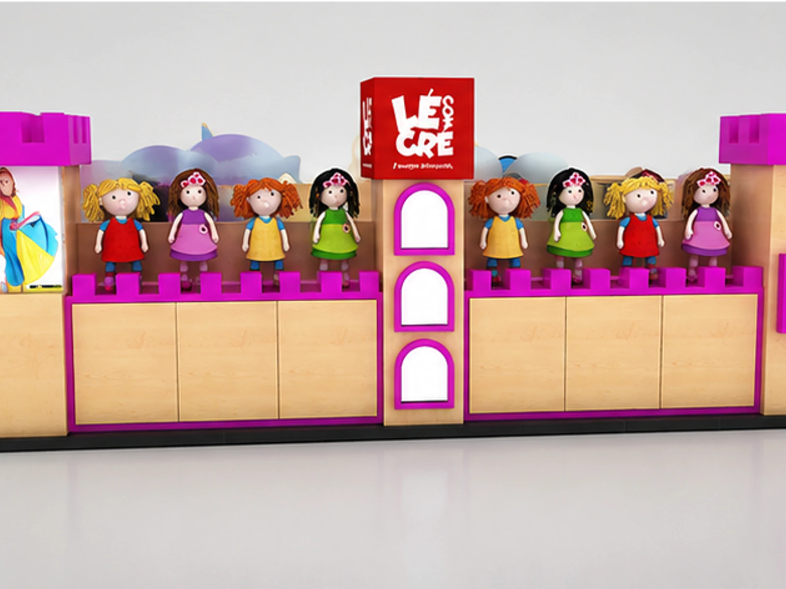 5m by 2m fantastic kids clothes display stand children clothes display kiosk for sale garment rails and shelving view
