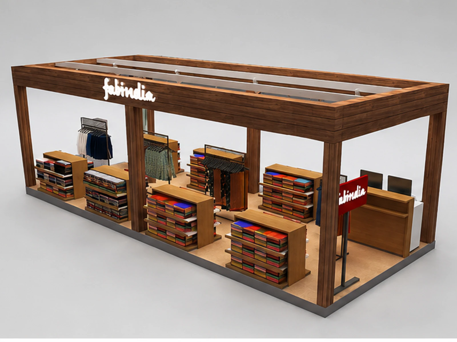 Australia Clothing Kiosk for T-Shirt Kiosk & Hat Display Counter in Retail Store for Sale main mall-facing view