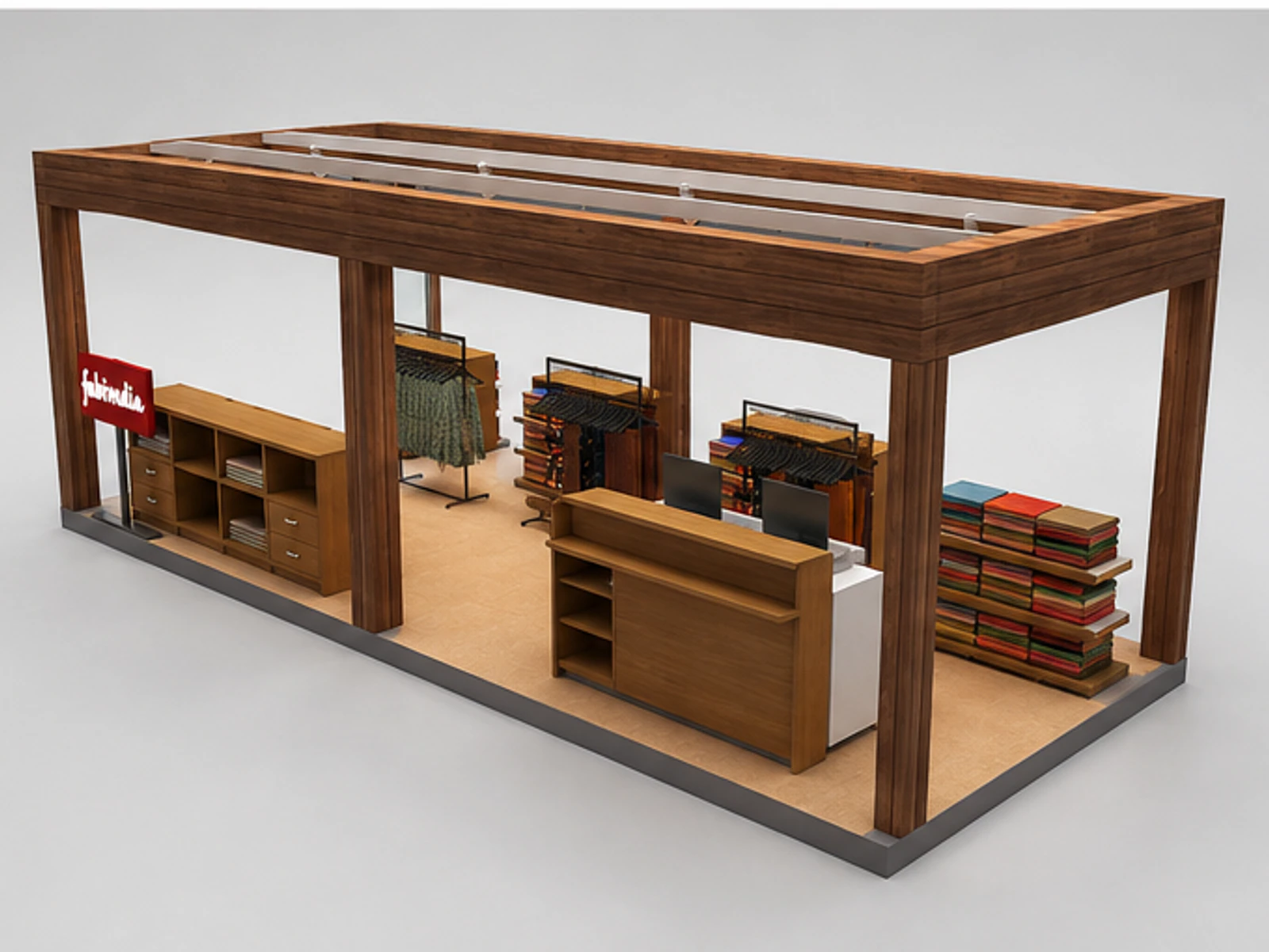 Australia Clothing Kiosk for T-Shirt Kiosk & Hat Display Counter in Retail Store for Sale staff storage and checkout detail