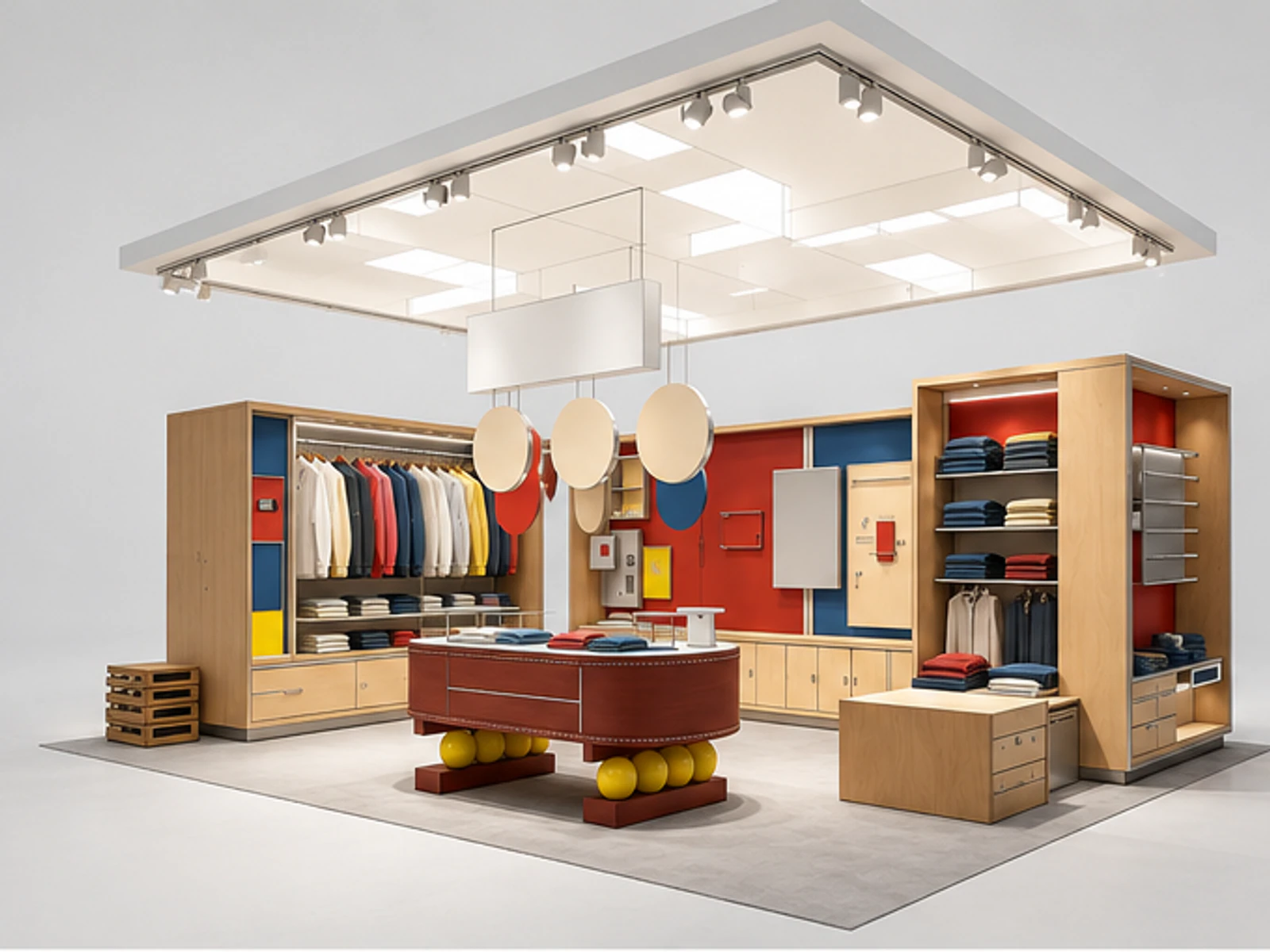 Custom Modular Shopping Mall Kiosk | Colour Block Atrium Retail Kiosk for Shopping Centres main mall-facing view