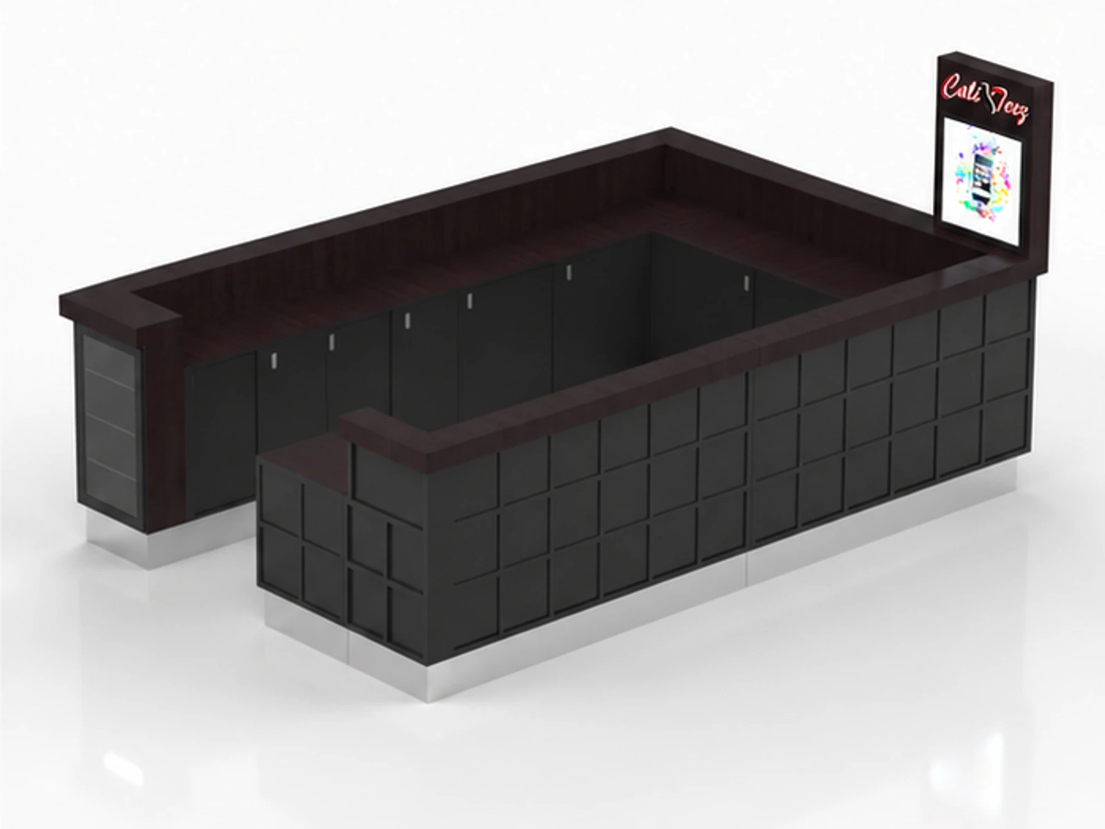 Hot Sale Clothing Cabinet Fashion T-shirt Kiosk in Mall for sale staff storage and checkout detail