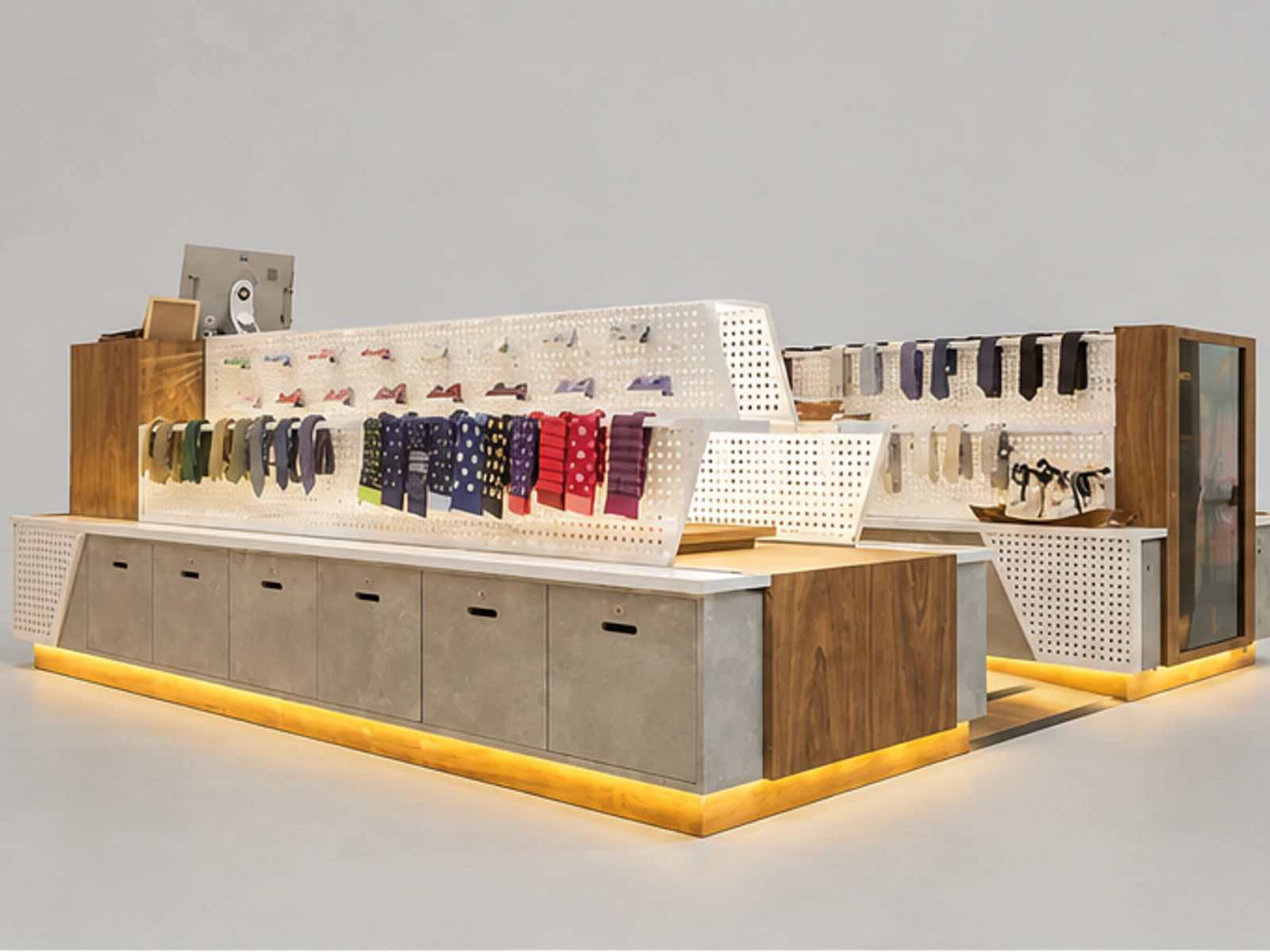 Hot Selling Clothing Display Stand & T-shirt Kiosk for Pants Display Counter in Retail Store main mall-facing view