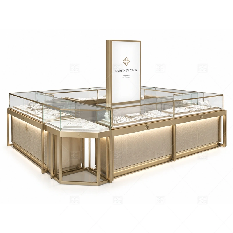 Custom Jewelry Kiosk Manufacturers layout showing production-ready jewelry kiosk layout shown in the custom jewelry kiosk manufacturers product photos, with boutique mall traffic where shoppers need time to inspect small products closely
