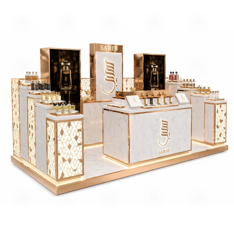Brand Display Perfume Display Kiosk Manufacturer with premium black and gold presentation shown in the brand display perfume display kiosk manufacturer product photos for fragrance and perfume retail