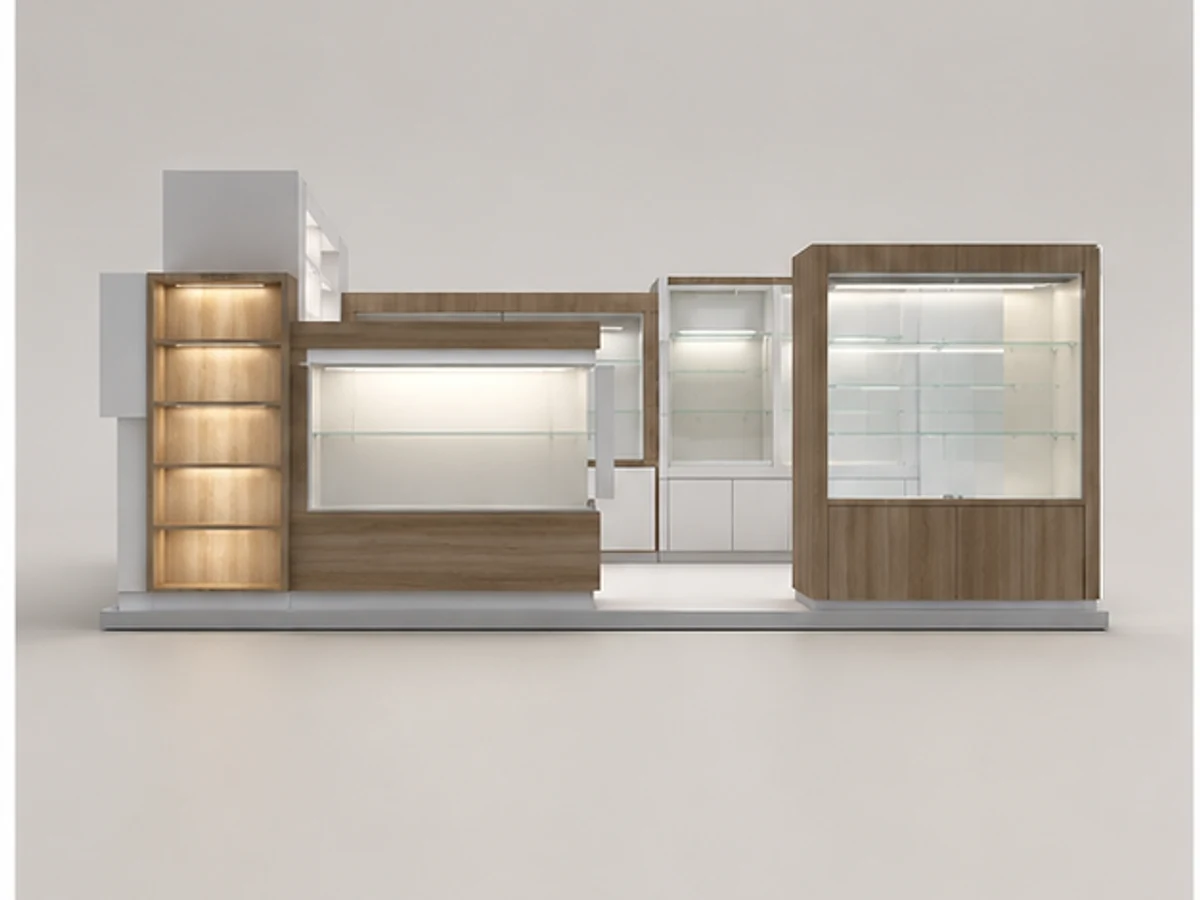 Eyewear Glasses Kiosk Custom Sunglasses Booth Booth Eyewear Retail Vendor mirror and frame browsing area