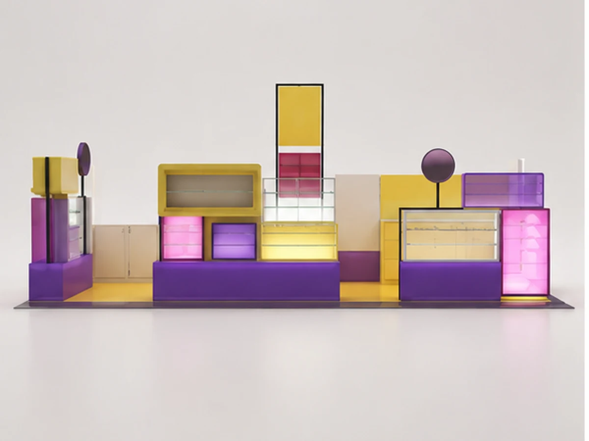 Fantastic eyeglasses display kiosk sunglasses display cabinet used in London mirror and frame browsing area