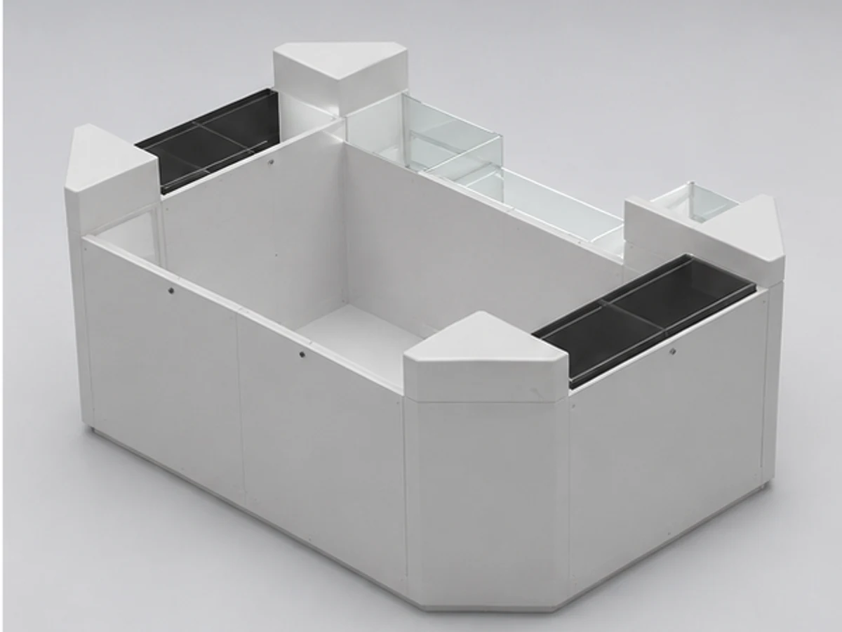 Hot Selling Glasses Display Showcase & Eyewear Kiosk in Retail Store Glass Showcase angled eyewear display view