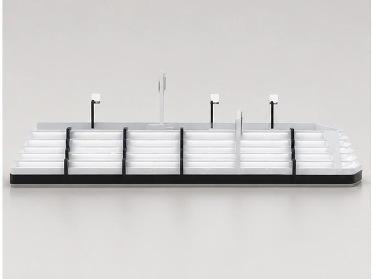 Huge Boat Glasses Kiosk Sunglasses Display Bar Mall Inside Glasses Display Counter mirror and frame browsing area