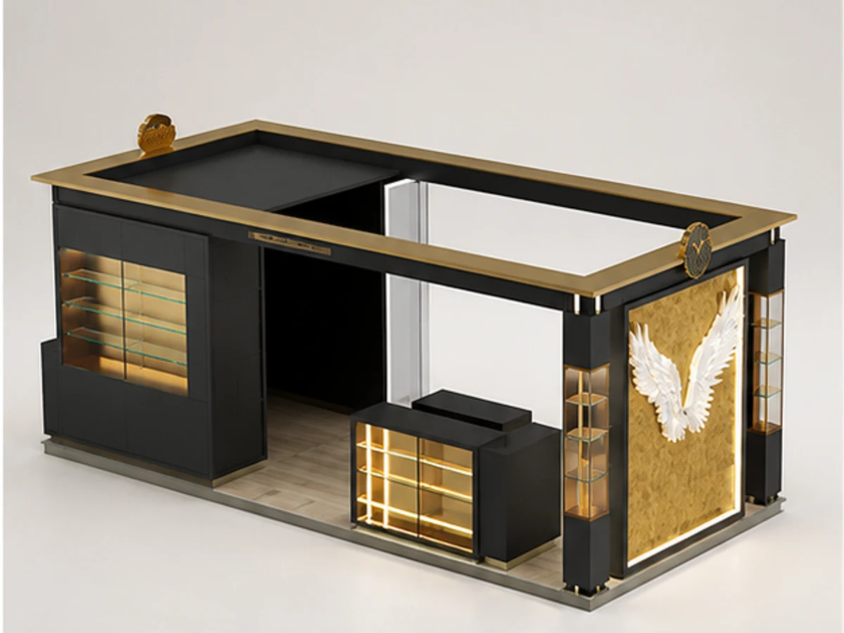 Custom sunglass kiosk for mall retail display