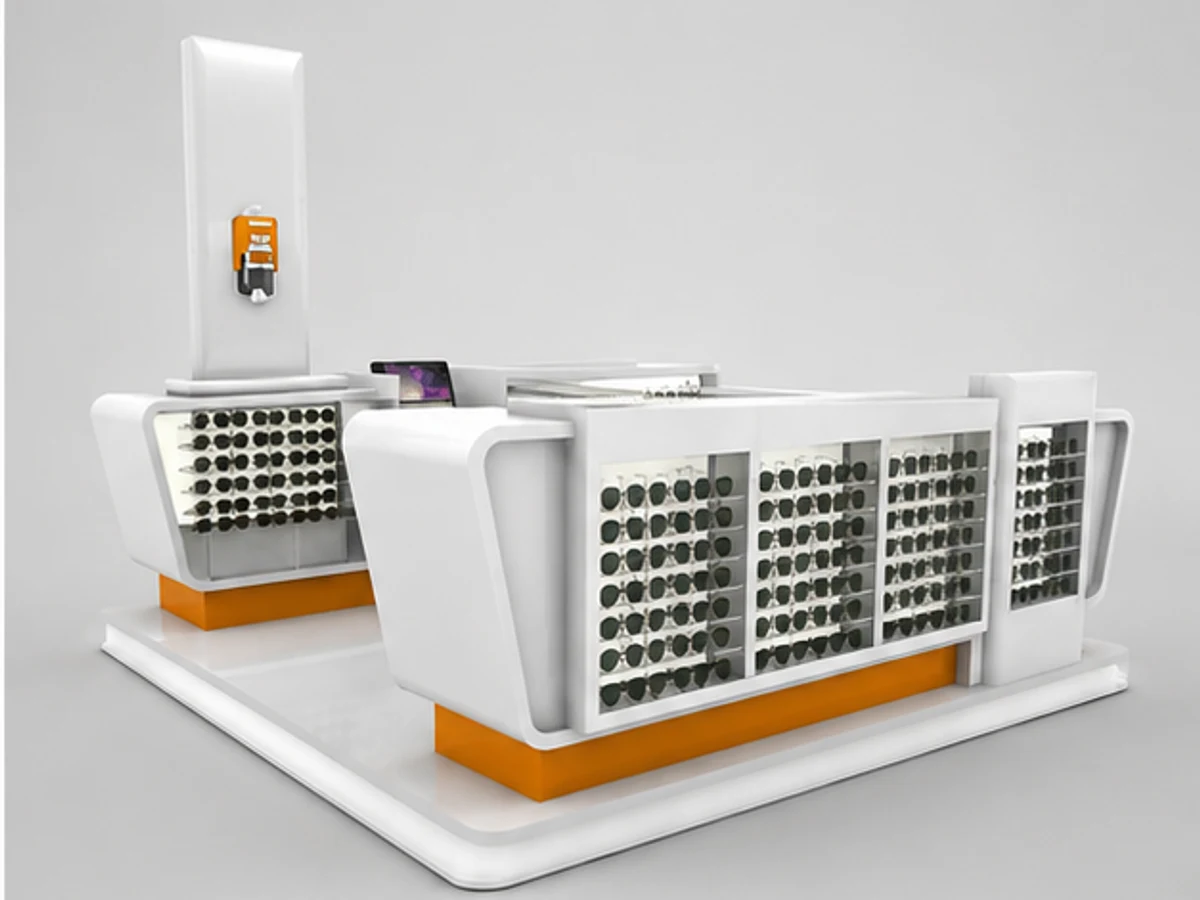 Modern sunglasses display stand glasses display booth share with you angled eyewear display view