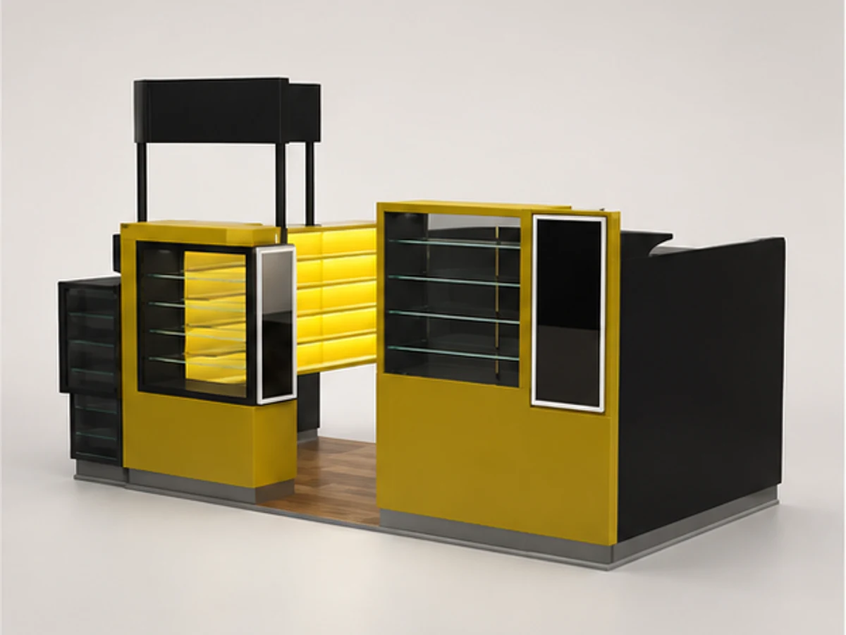 New Style Sunglasses Stand | Unique Mall Commercial kiosk To The UK main mall-facing view