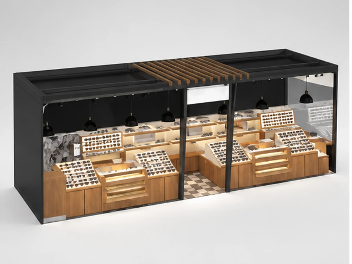 Optical Kiosk Furniture Design Eyewear Display Cabinet Store Fixture main mall-facing view