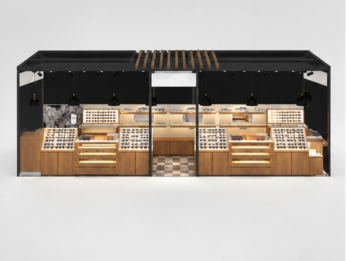 Optical Kiosk Furniture Design Eyewear Display Cabinet Store Fixture mirror and frame browsing area