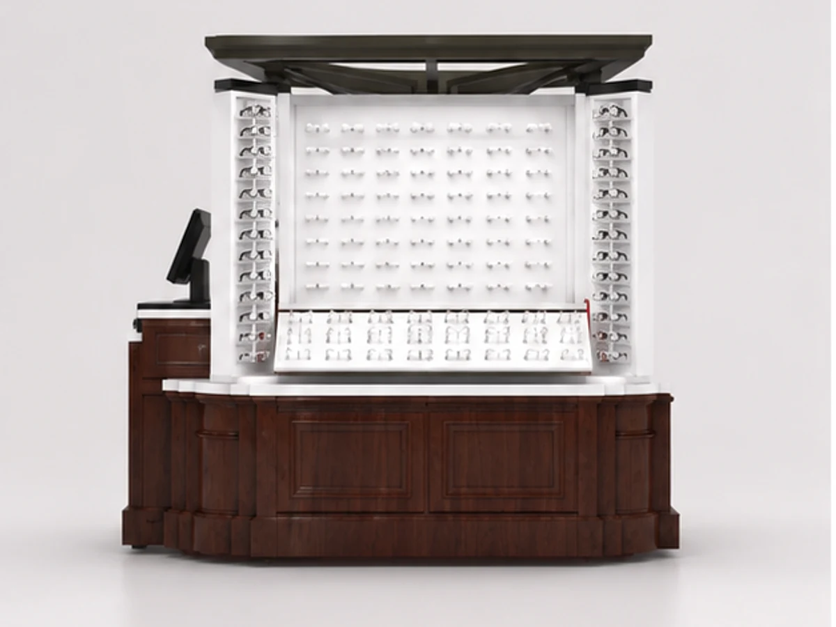 Practical Sunglasses Kiosk Custom Eyewear Small Booth mirror and frame browsing area