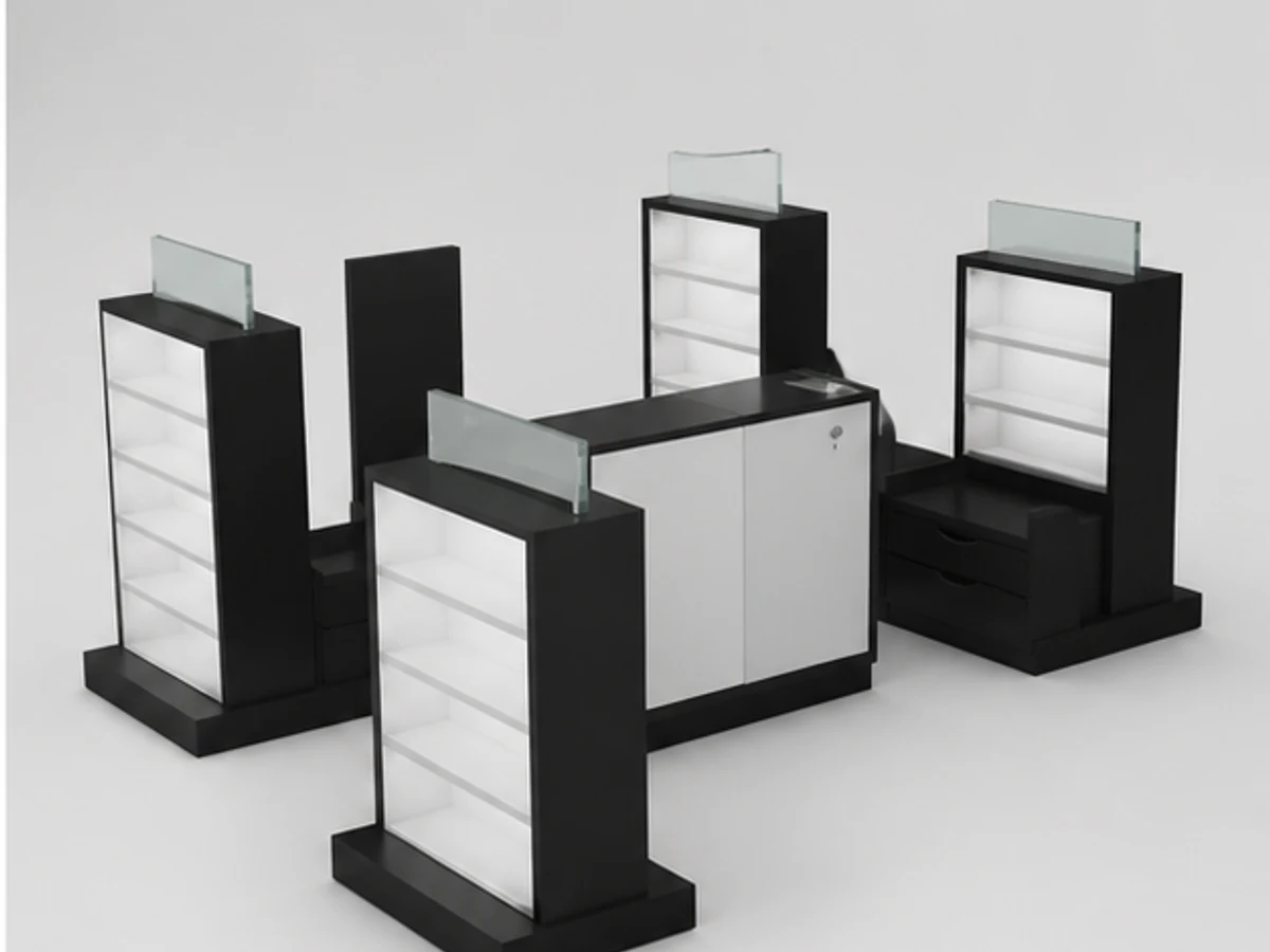 Shopping mall sunglasses display cabinet |eyeglasses independent stand angled eyewear display view