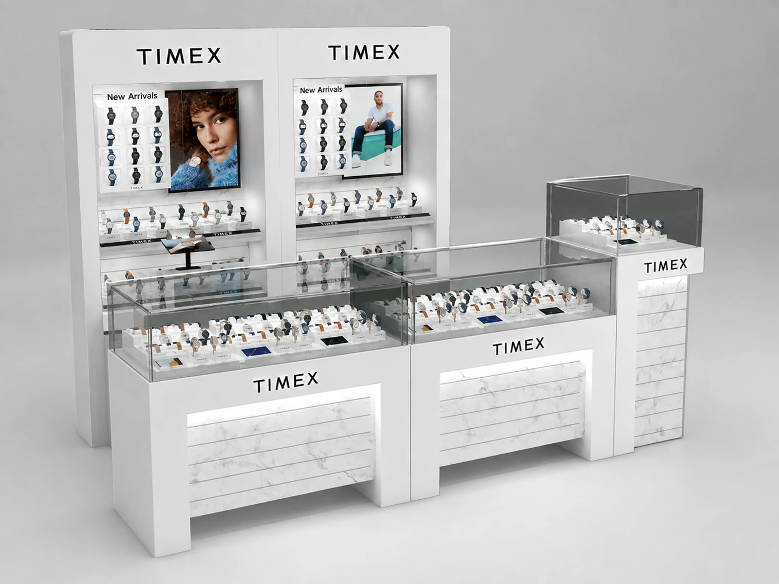 3m by 1.8m modern watch display booth jewelry display cabinet with watch display showcase for sale illuminated glass watch showcase detail
