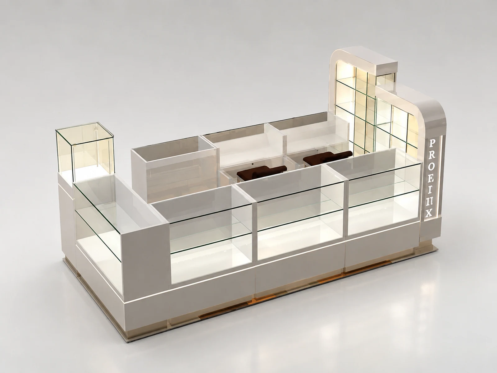 4m by 2m mall used watch display booth watch display kiosk with factory price main shopping mall view