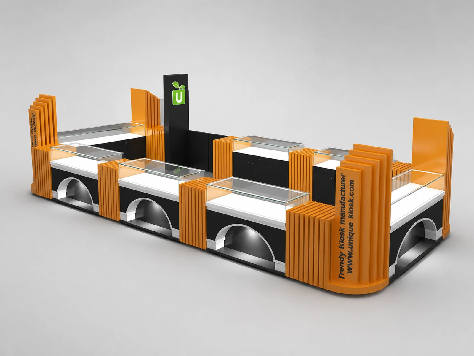 6m by 3m creative watch display kiosk jewelry accessories display booth used in mall main shopping mall view