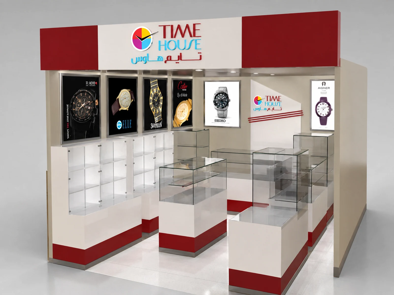 6*3m Customized Watch Shop In Mall W/ Glass Showcase & Display Counter main shopping mall view