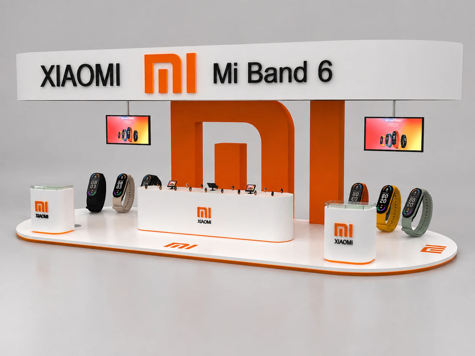 Fashion Watches Display Kiosk Large Intelligent Watch Display Counter main shopping mall view