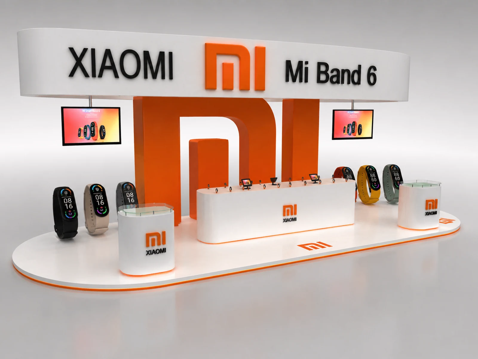 Fashion Watches Display Kiosk Large Intelligent Watch Display Counter opposite angle and kiosk depth