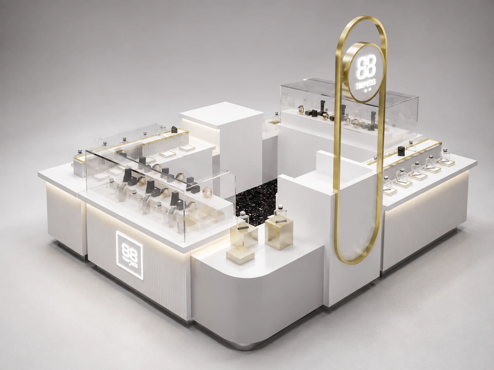 High-end Watch Kiosk Design Stylish Watch Booth for Shopping Mall on Sale main shopping mall view