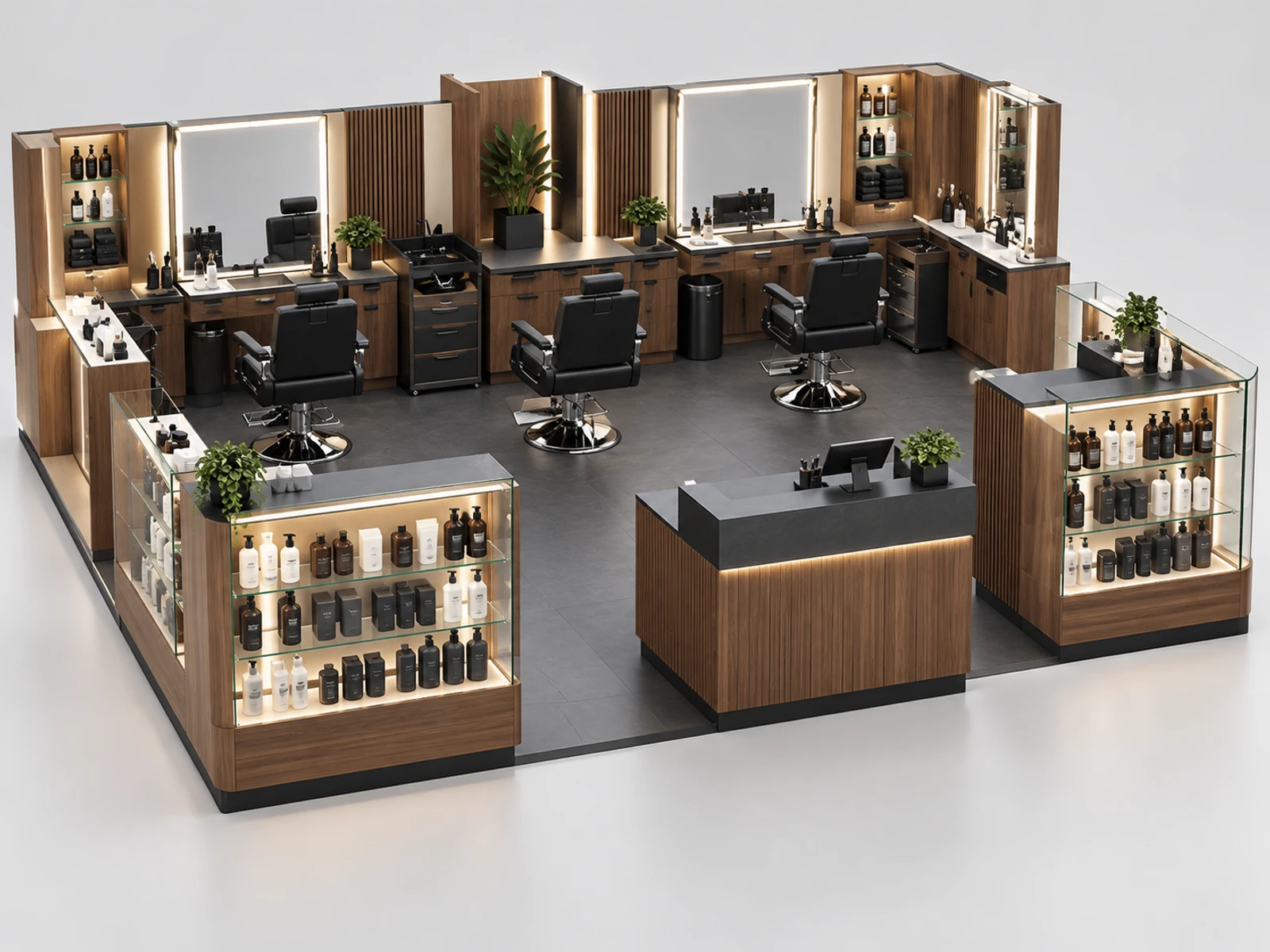Executive Grooming Kiosk with Consultation and Retail Display main three-quarter product view