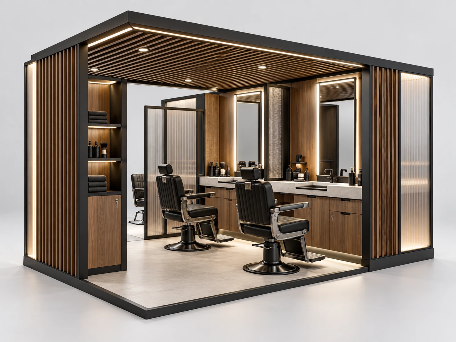 Luxury Grooming Kiosk with Private Service Screen main three-quarter product view
