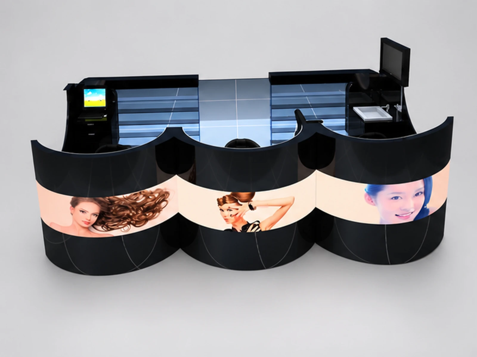Special Style Barber Kiosk Mall Hair Cutting Kiosk For Sale main three-quarter view