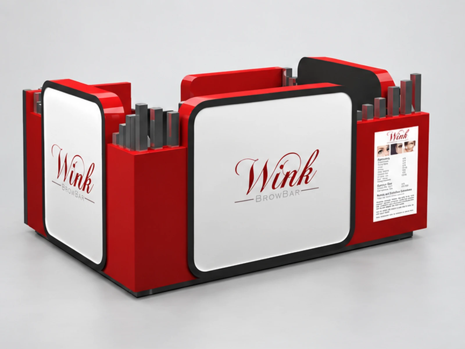 Customized Mall Kiosk & Eyebrow Threading Service Counter | Portable Eyelash Station for Sale main three-quarter view