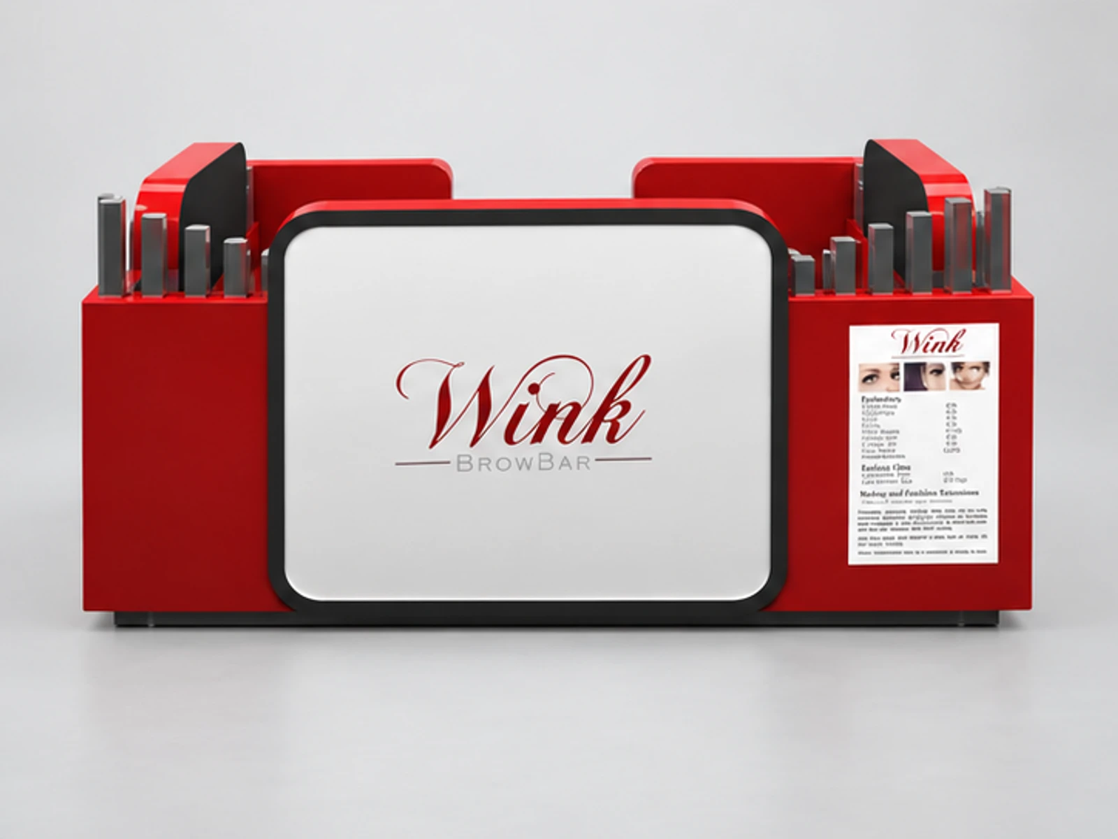 Customized Mall Kiosk & Eyebrow Threading Service Counter | Portable Eyelash Station for Sale customer-facing service and display view
