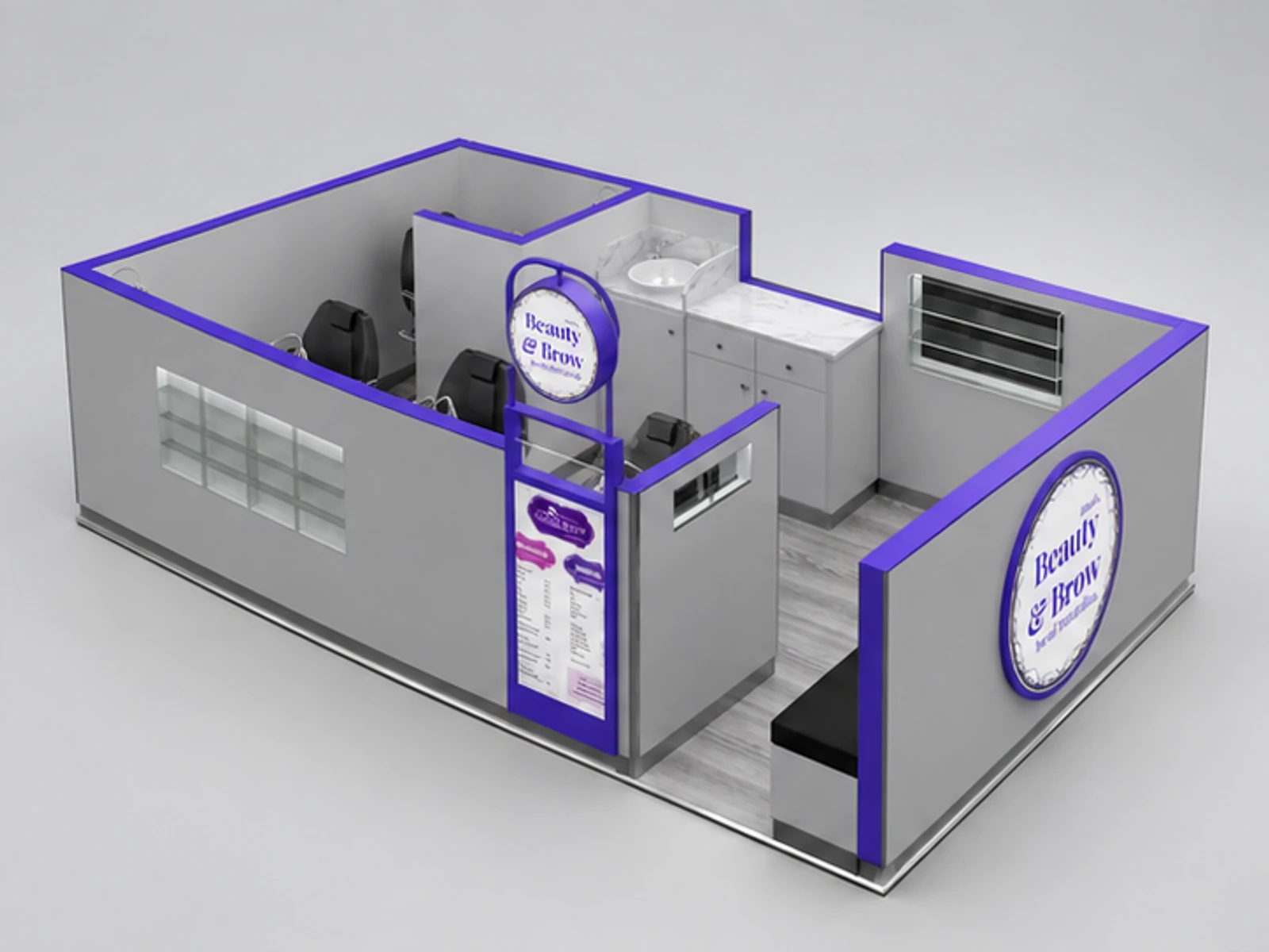 Eyebrow Threading Kiosk product design 9 for mall threading kiosk