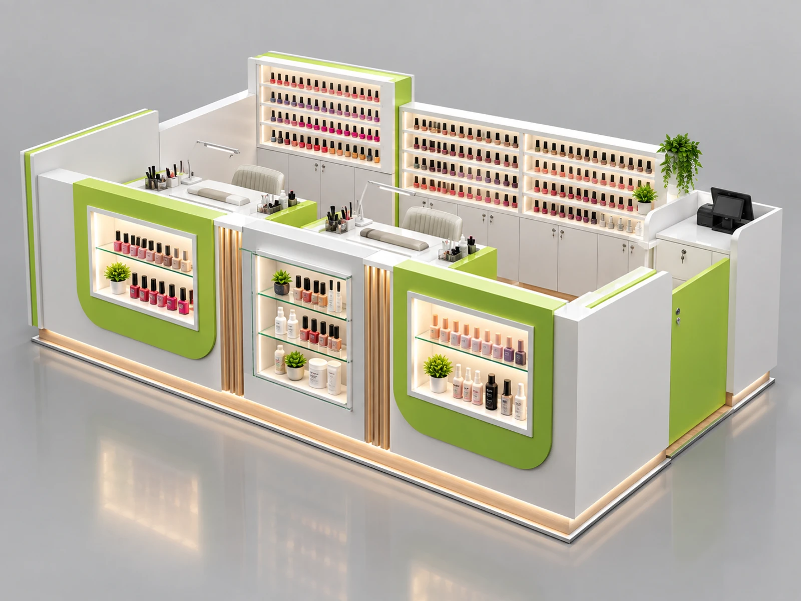 Express Nail Kiosk with Fast Service Counter main three-quarter product view