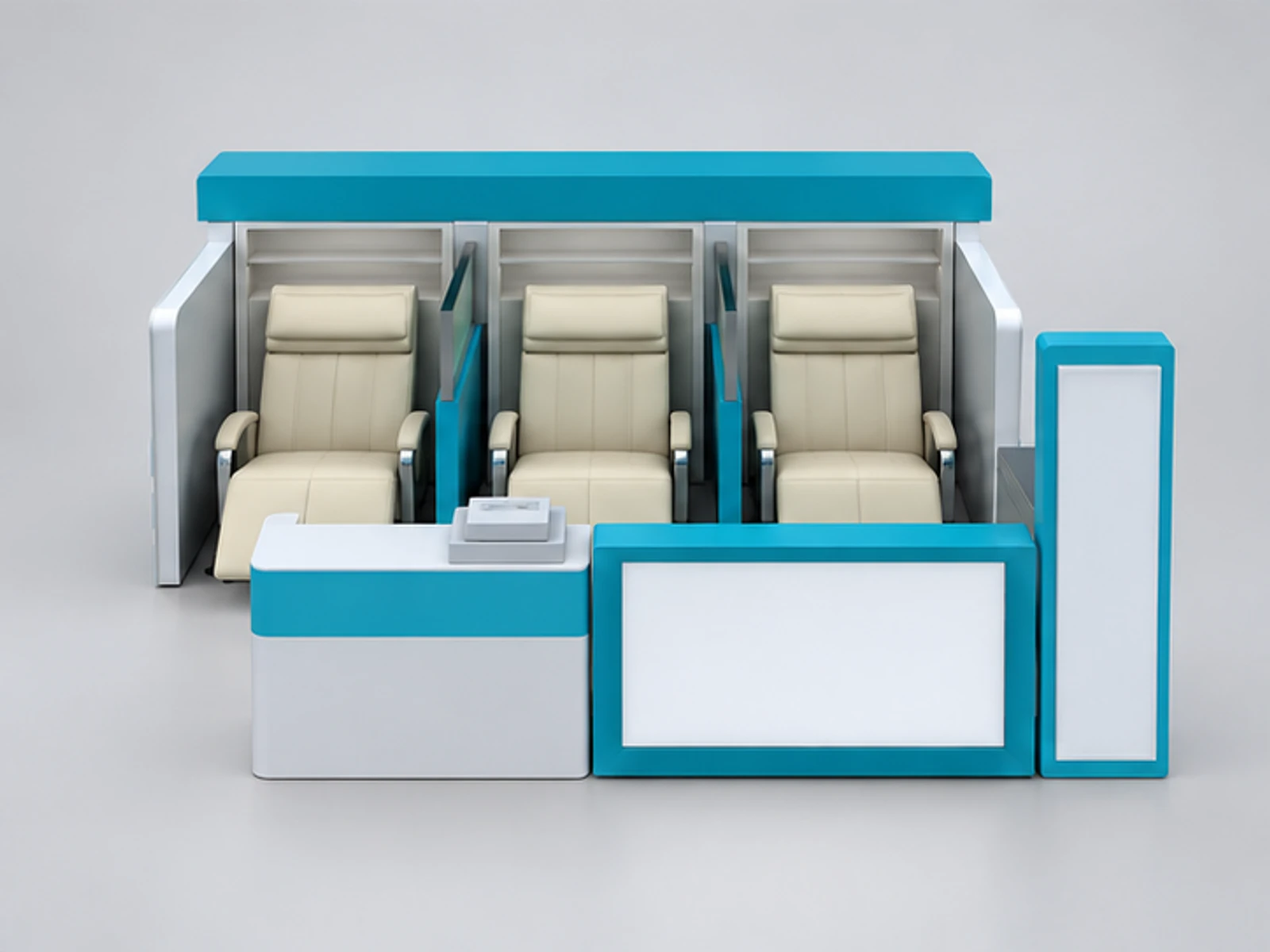Dental care service kiosk | mall teeth whitening display booth for sale customer-facing service and display view